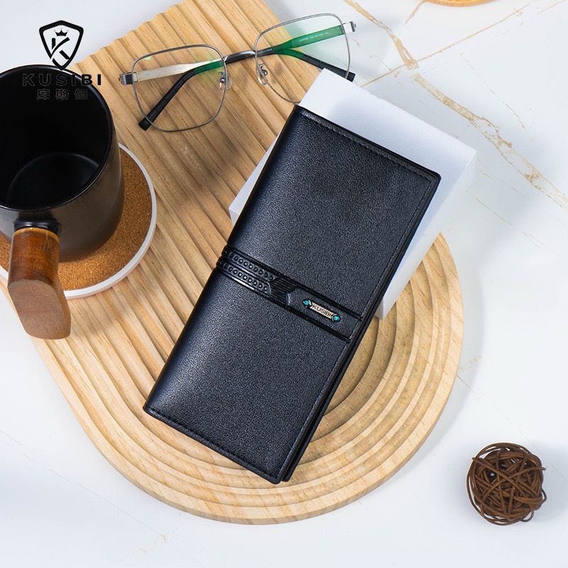 Leather long wallet for men