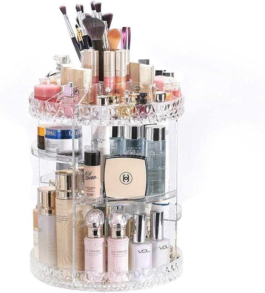 Makeup organizer with rotating design