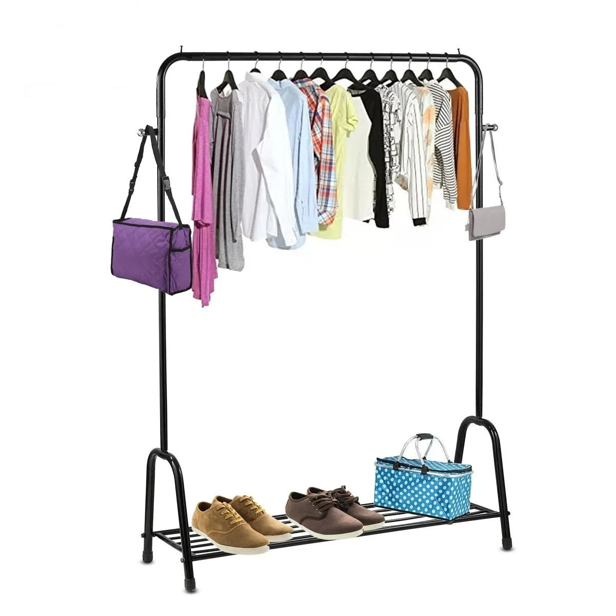 Hanging stand for clothes shoes garments
