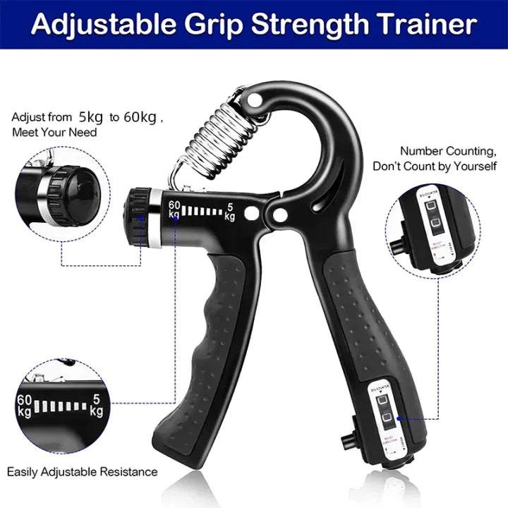 Adjustable hand grip strengthener