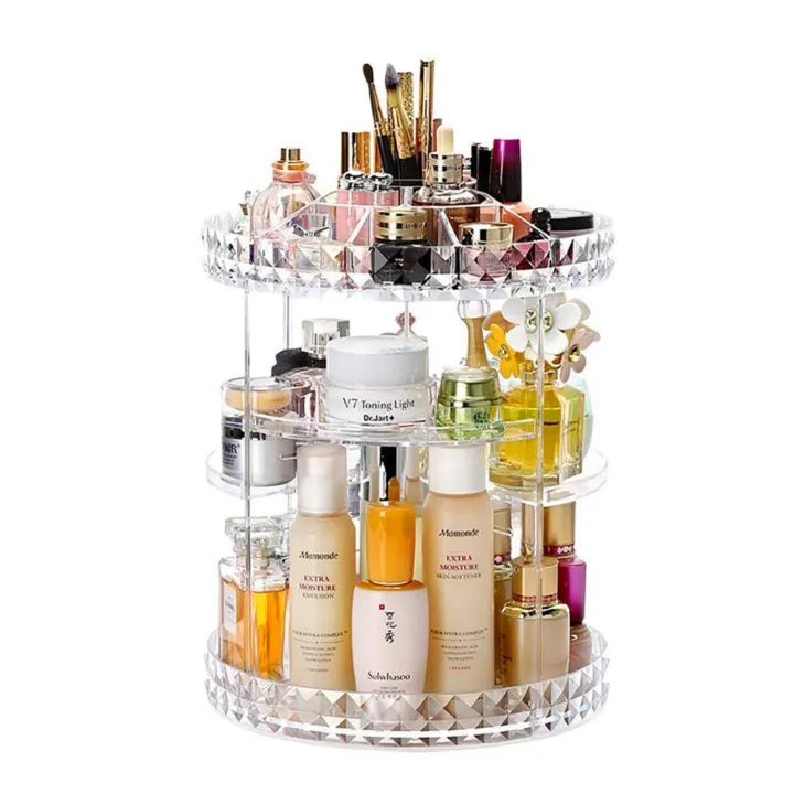 Makeup organizer with rotating design