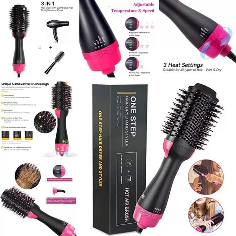 3-in-1 Hair dryer straightener