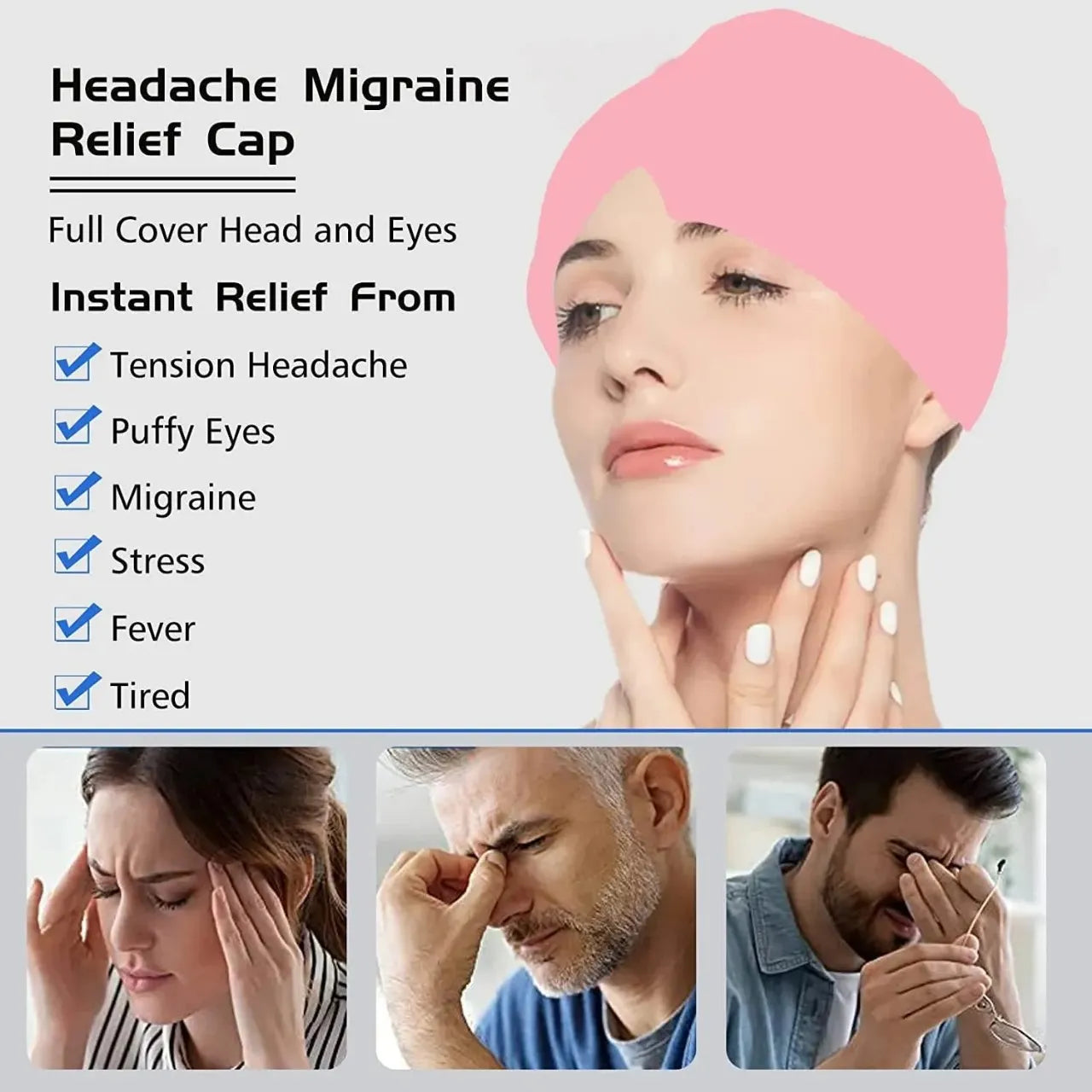Migraine relief hat for headache pain