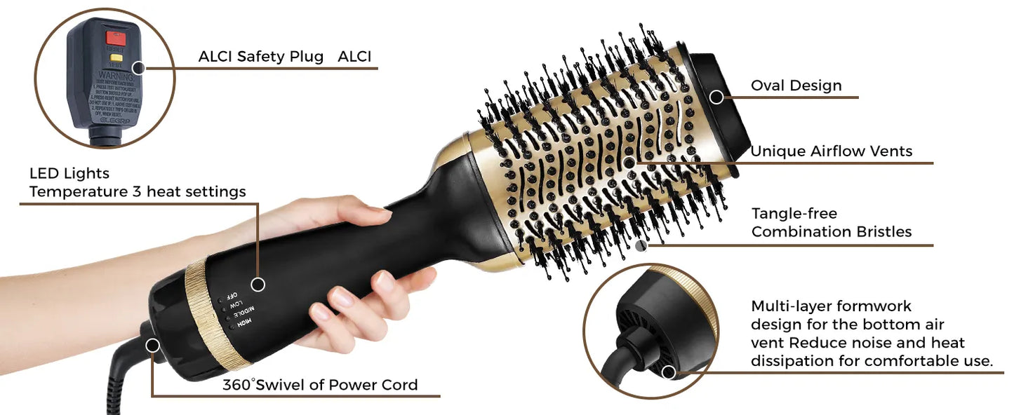 3-in-1 Hair dryer straightener